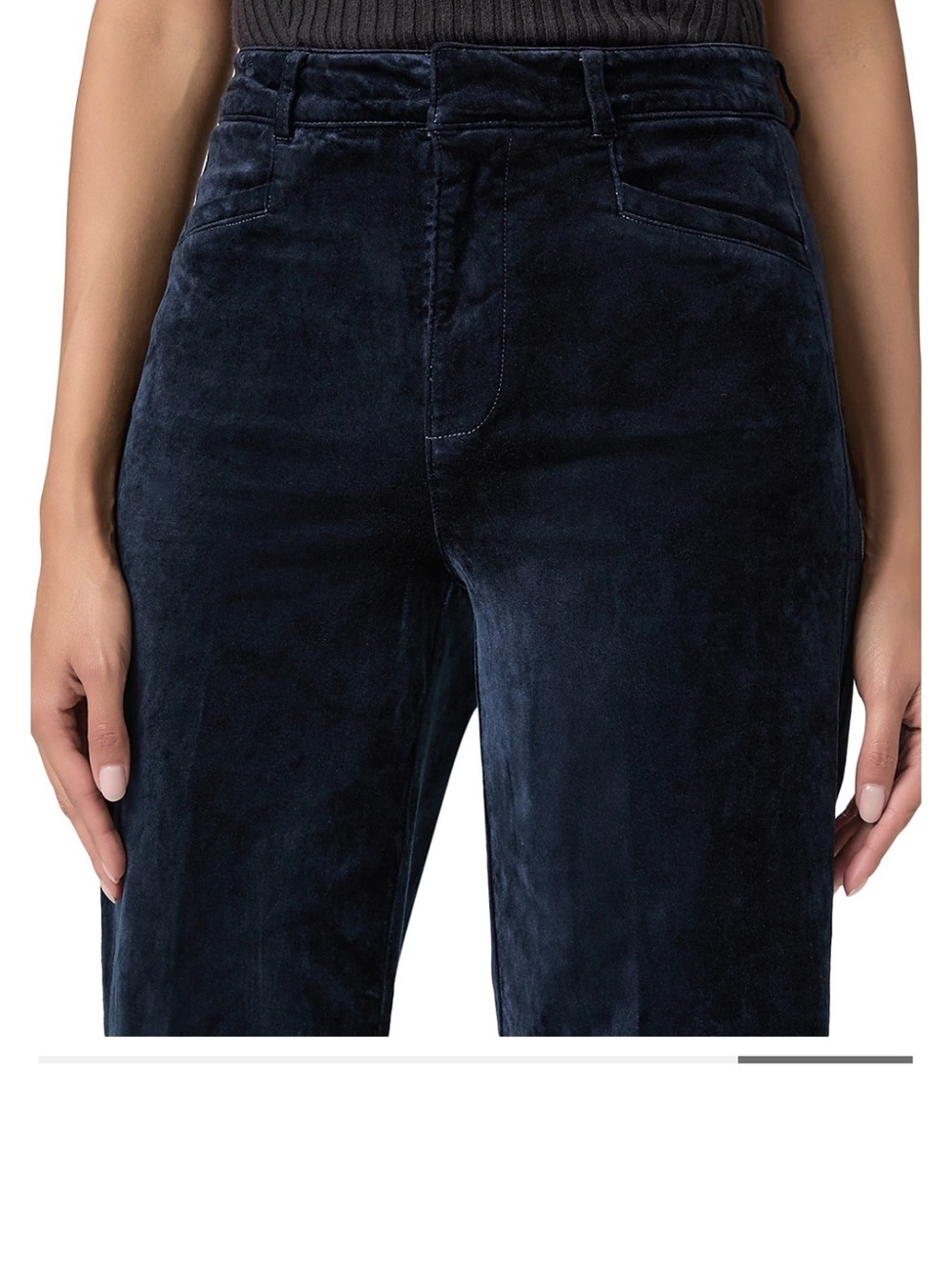NWT Paige clean front annassa trouser velvet - DEEP NAVY - Picture 4 of 8